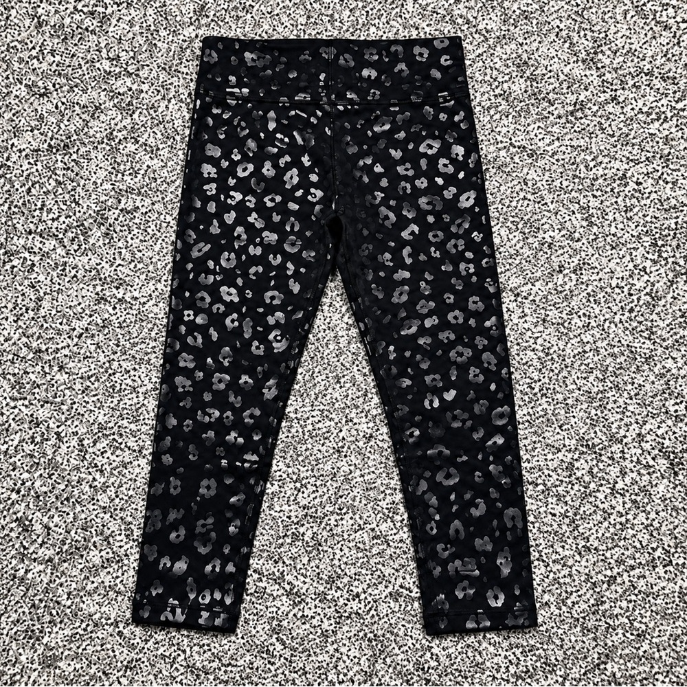 Terez ✦ Black Foil Leopard Print Leggings (L)